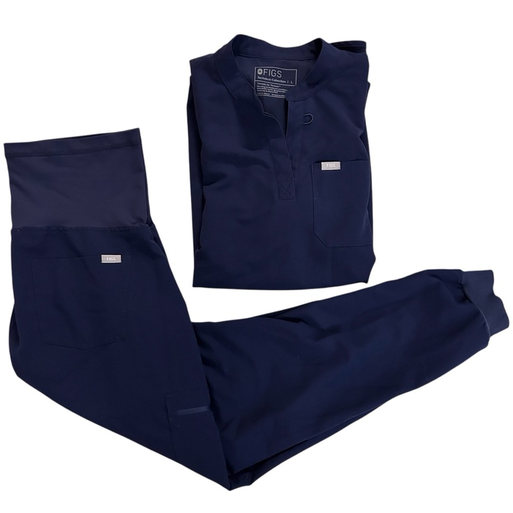 Women’s Figs Maternity Scrub Set Dark Blue Size Large